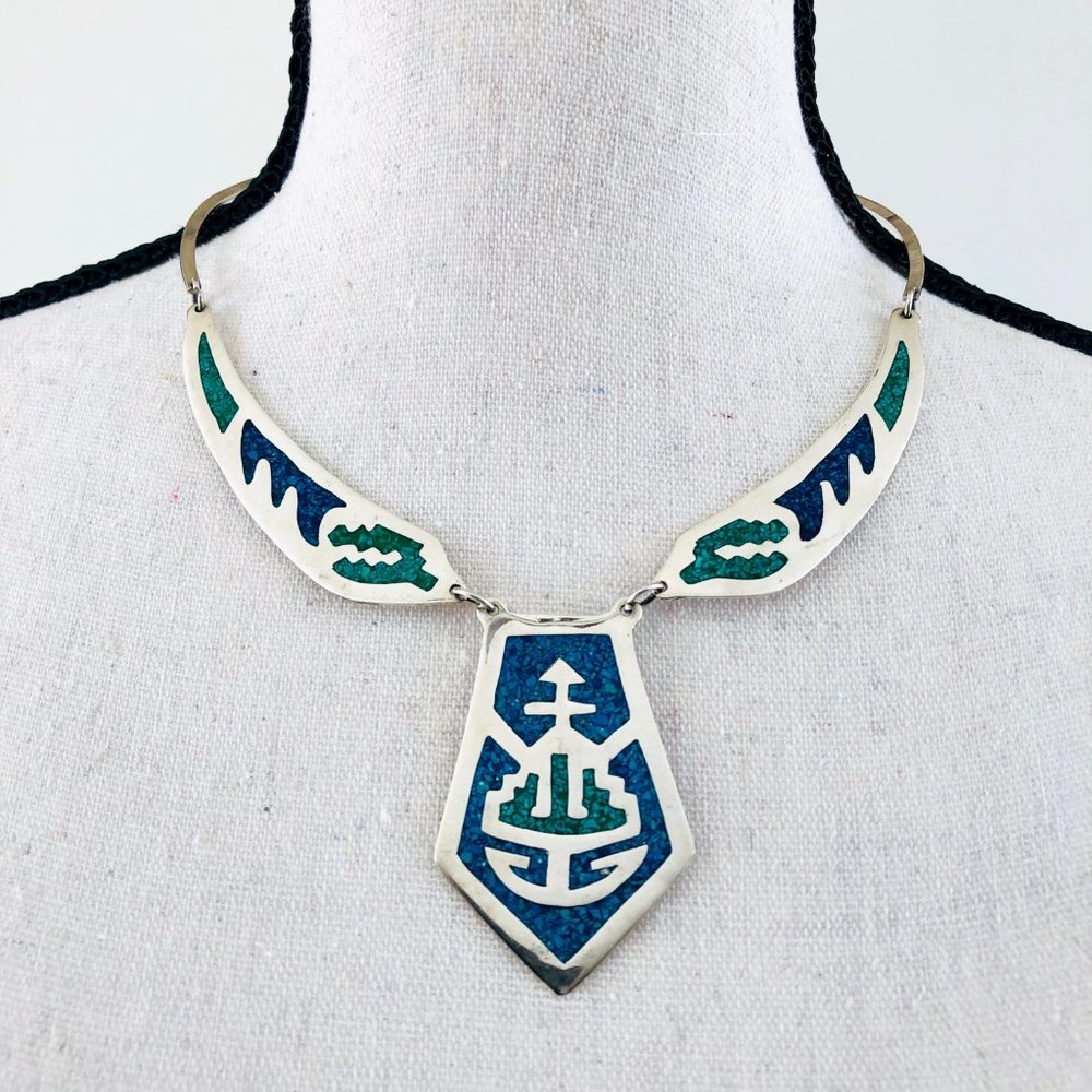 Silver (Alpaca) and turquoise necklace